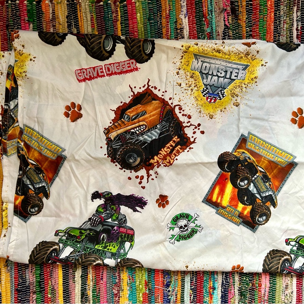 Monster Jam Twin Bed Flat Sheet